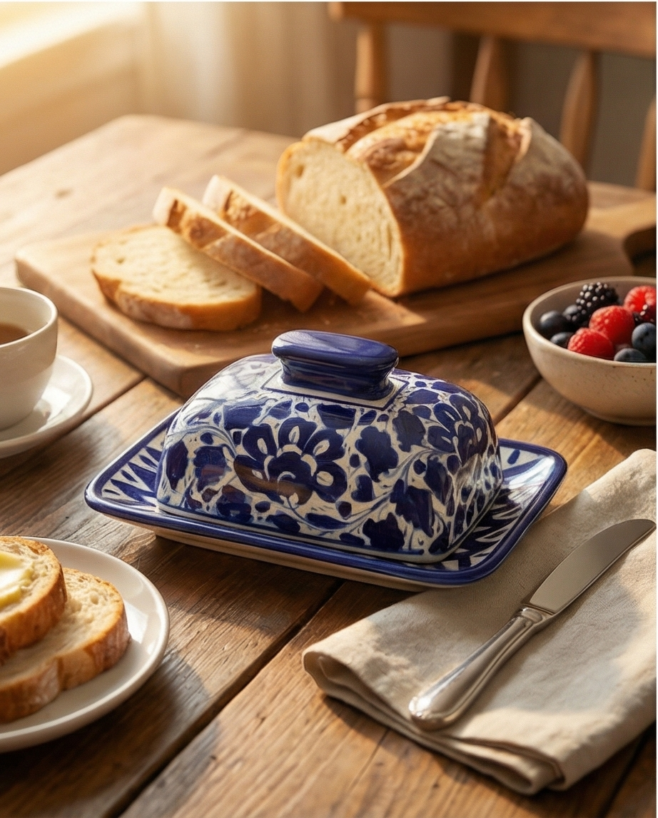 Ceramic Handmade Butter Dish for Breakfast