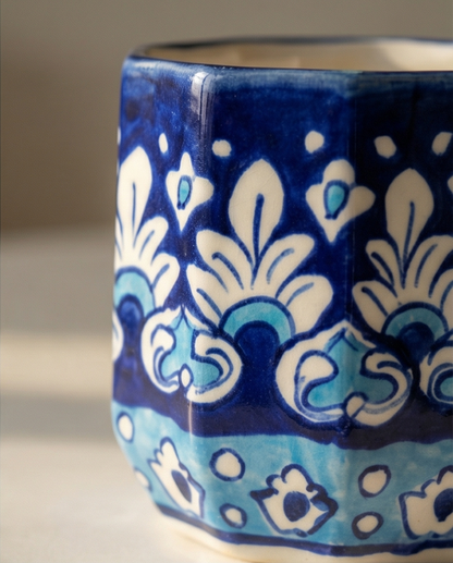 Ceramic Handmade Blue Pottery Planter size 6 inch