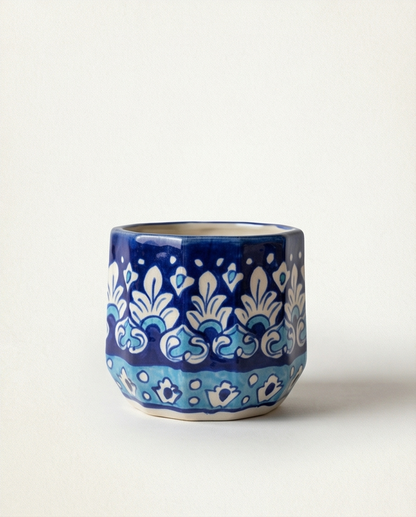 Ceramic Handmade Blue Pottery Planter size 6 inch
