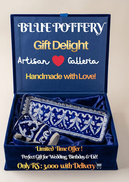 Ceramic Handmade Combo Kabab DIsh & Tea Mug Gift Box🎁