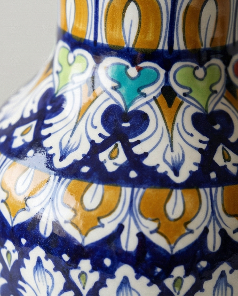 Ceramic Handmade Blue Pottery Floor Vase