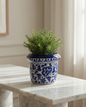 Ceramic Handmade Blue Pottery Planter