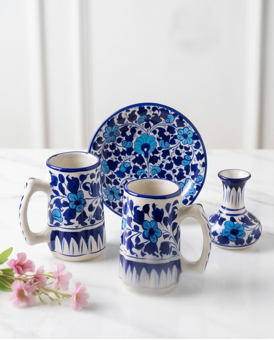 Ceric Hamade Lassi Mugs Pair with Half Plate & Vase🎊