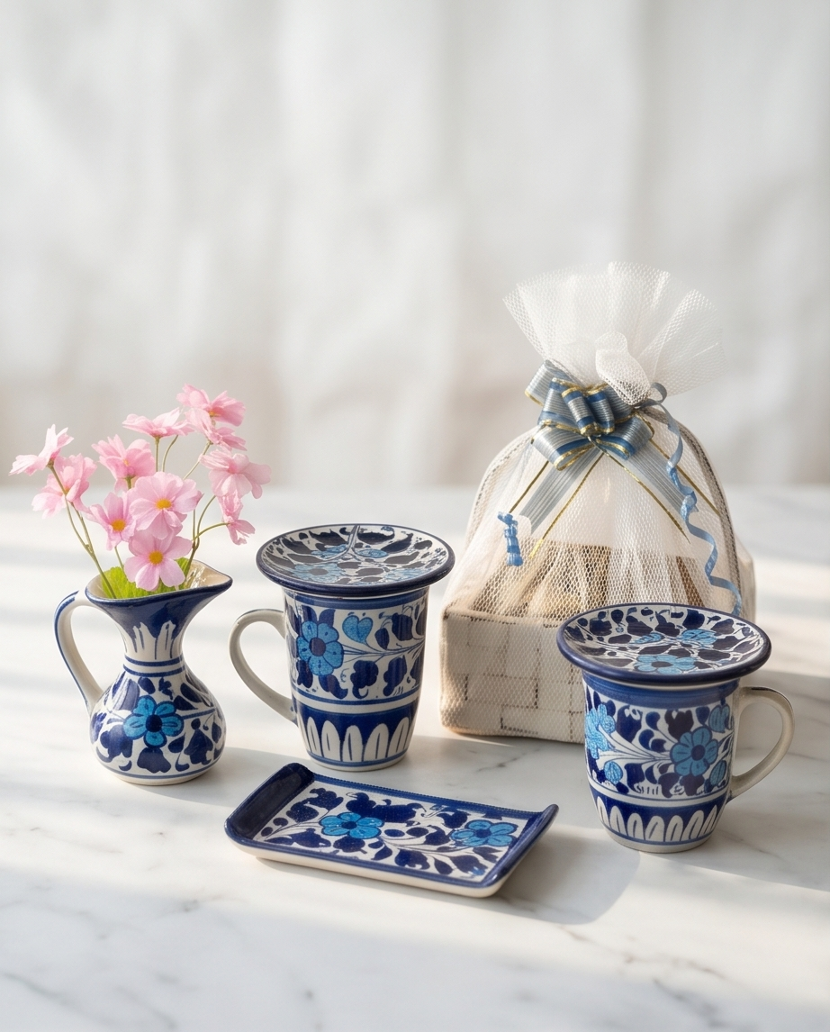 Ceramic Handmade Tea Mugs Set Gift Box🎁