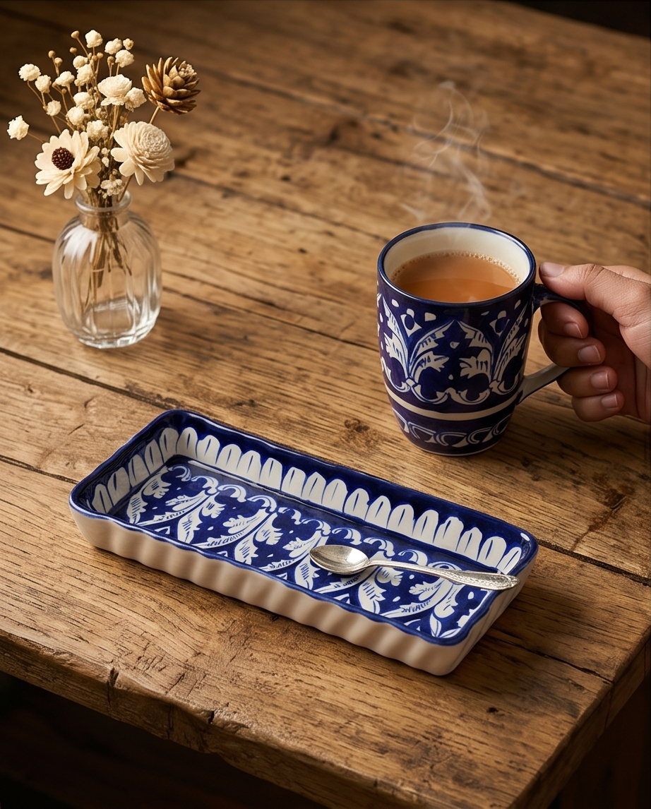 Ceramic Handmade Customized Mugs pair with serving dish Eid Gifts🎁