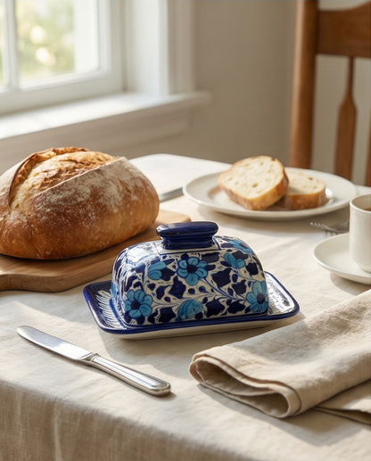 Ceramic Handmade Butter Dish for Breakfast Table..