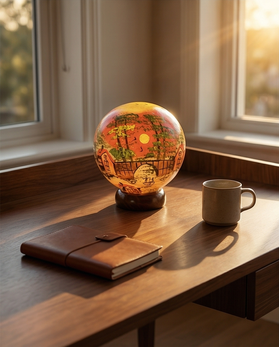 Camel Skin Globe Lamp