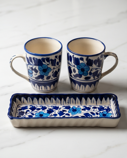 Ceramic Handmade Customized Mug Pair ith Serving Dish Eid Sale🎁