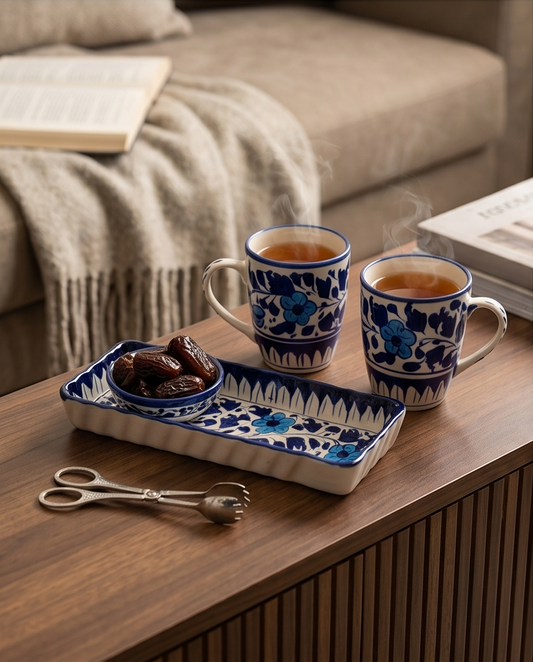 Ceramic Handmade Customized Mug Pair ith Serving Dish Eid Sale🎁