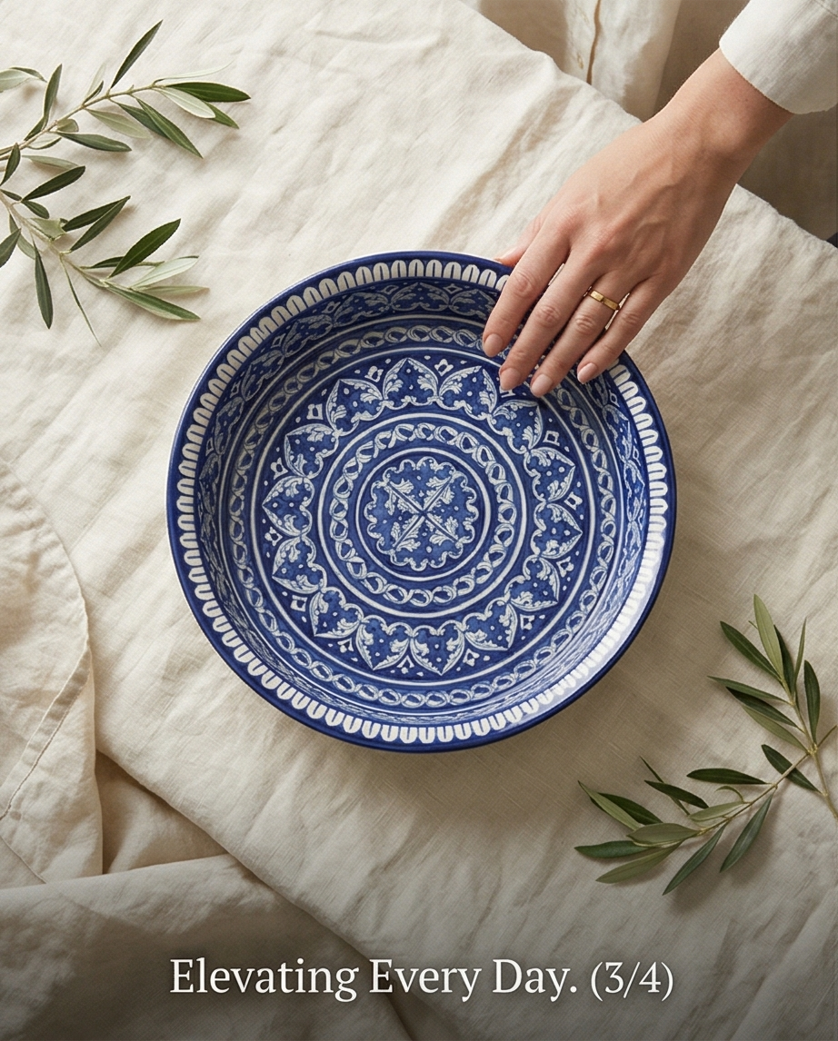 Ceramic Handmade Customized Fruit Bowl Large Platter | Size 15 inch