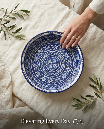 Ceramic Handmade Customized Fruit Bowl Large Platter | Size 15 inch