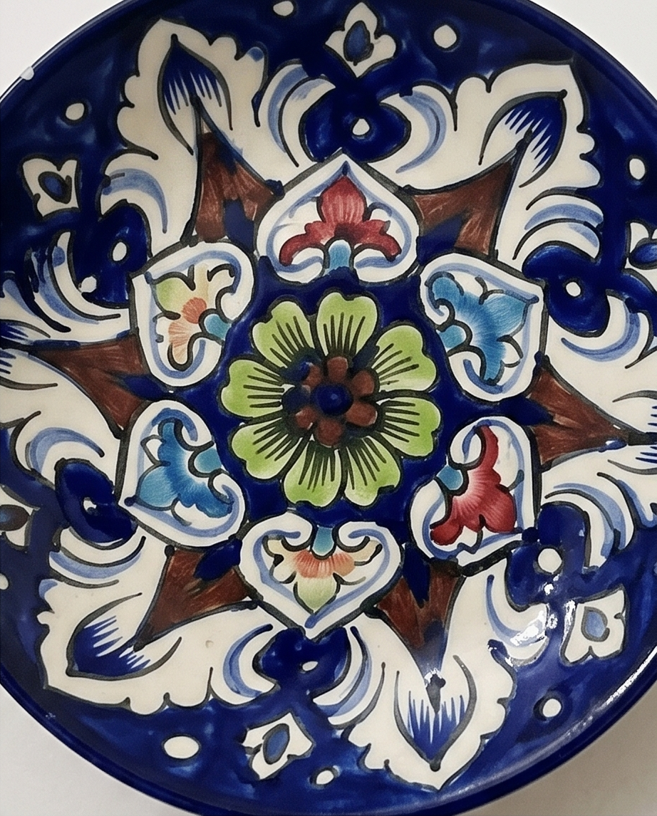 Ceramic Handmade Wall Hanging Plates Art Blue Pottery❤️