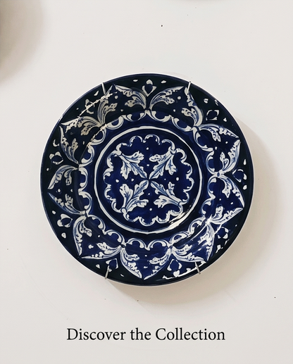 Ceramic Handmade Wall Hanging Plates Art Blue Pottery❤️