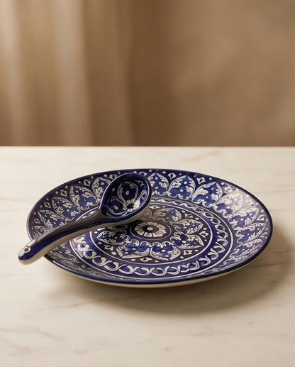 Ceramic Handmade Rice Thaal | Size 13 inch