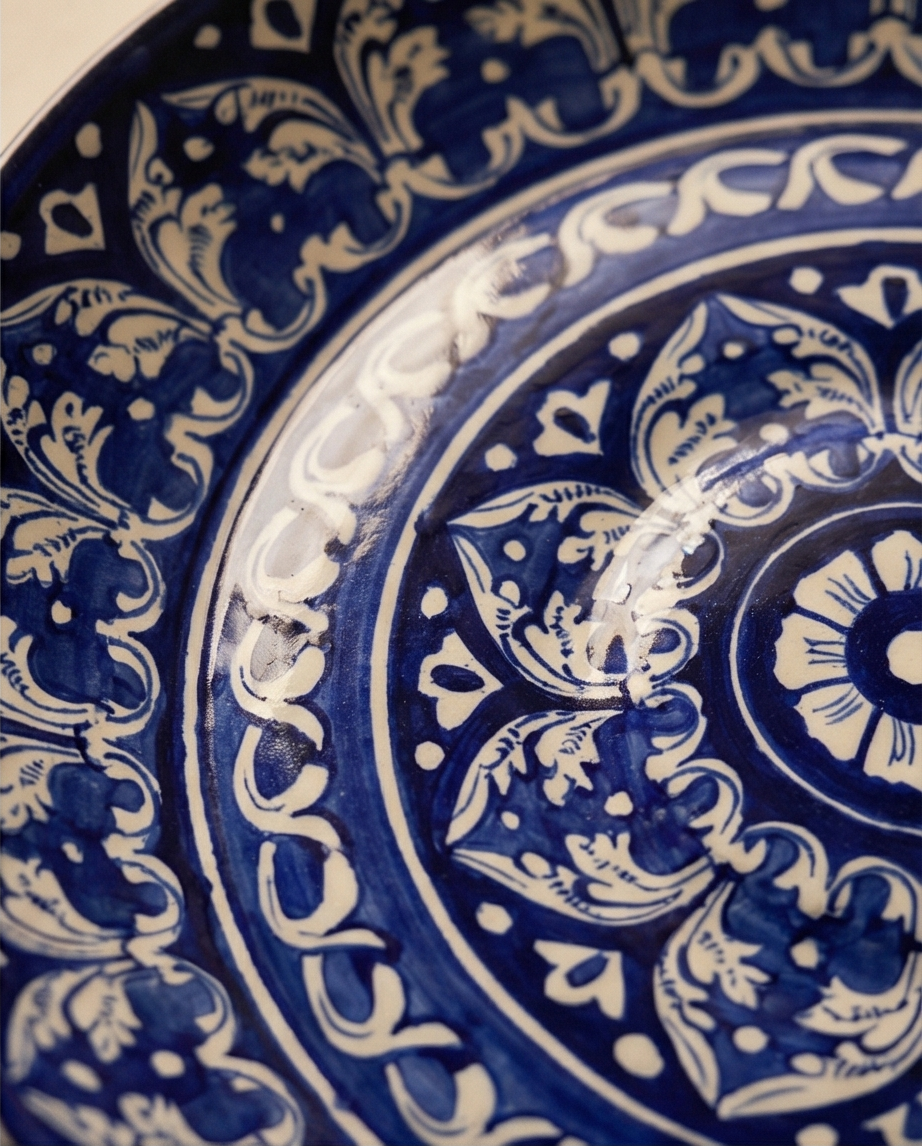Ceramic Handmade Rice Thaal | Size 13 inch