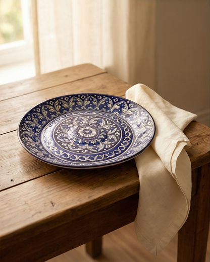 Ceramic Handmade Rice Thaal | Size 13 inch