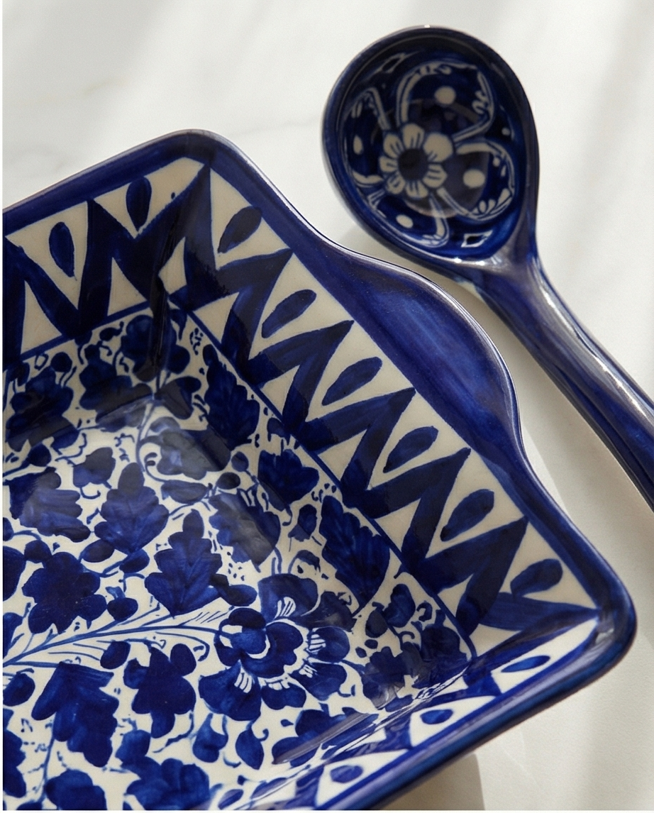 Ceramic Handmade Casserole Dish | Size 15 inch Length & 8.5 inch Width