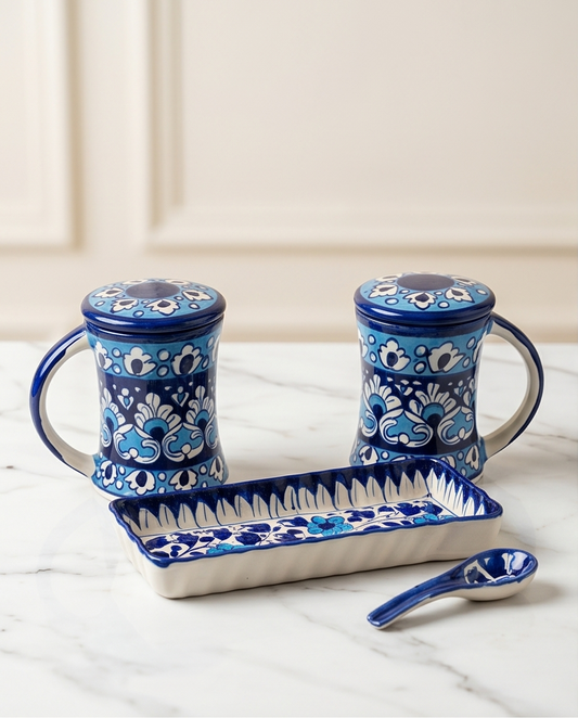 Ceramic Handmade Customized Cover Tea Mugs with Serving Dish for Snacks Gift Box🎁