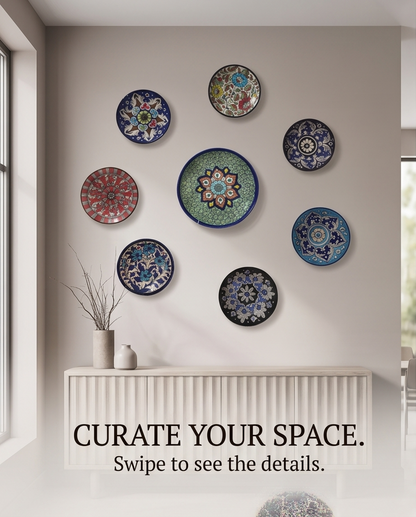 Ceramic Handmade Wall Hanging Plates Art❤️