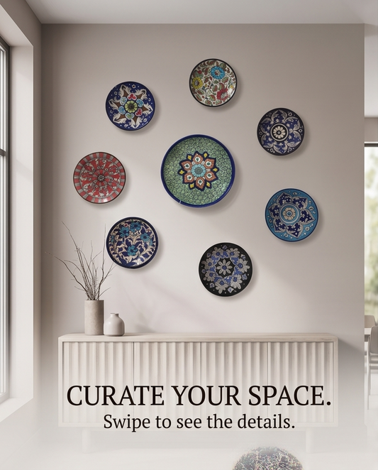 Ceramic Handmade Wall Hanging Plates Art❤️