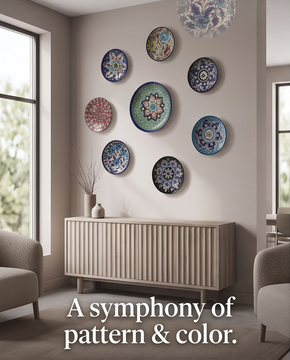 Ceramic Handmade Wall Hanging Plates Art❤️