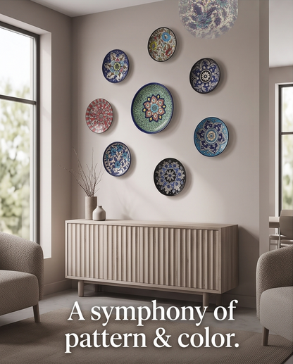 Ceramic Handmade Wall Hanging Plates Art❤️