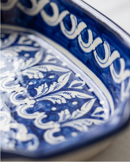 Ceramic Handmade Blue Pottery Deep Dish Eid Gift🎁