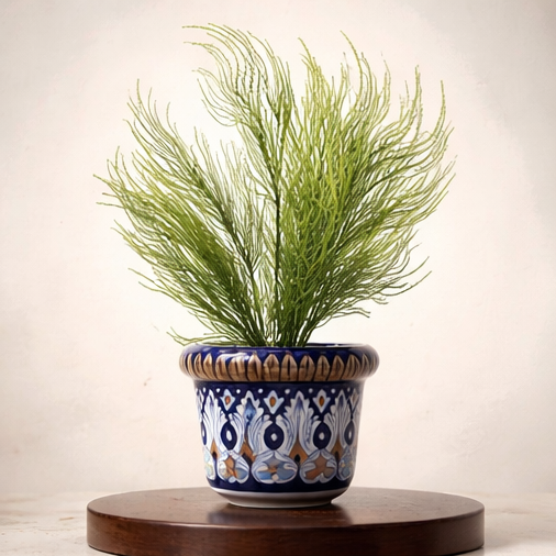 Ceramic Handmade Blue Pottery Planter 06 inch size