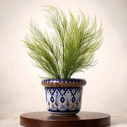 Ceramic Handmade Blue Pottery Planter 06 inch size
