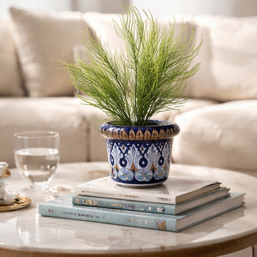 Ceramic Handmade Blue Pottery Planter 06 inch size