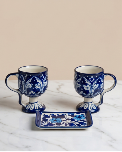 Ceramic Handmade Wine Cups Pair for Dessert Ice Cream for Gift Box🎁