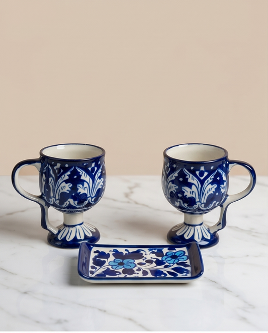 Ceramic Handmade Wine Cups Pair for Dessert Ice Cream for Gift Box🎁