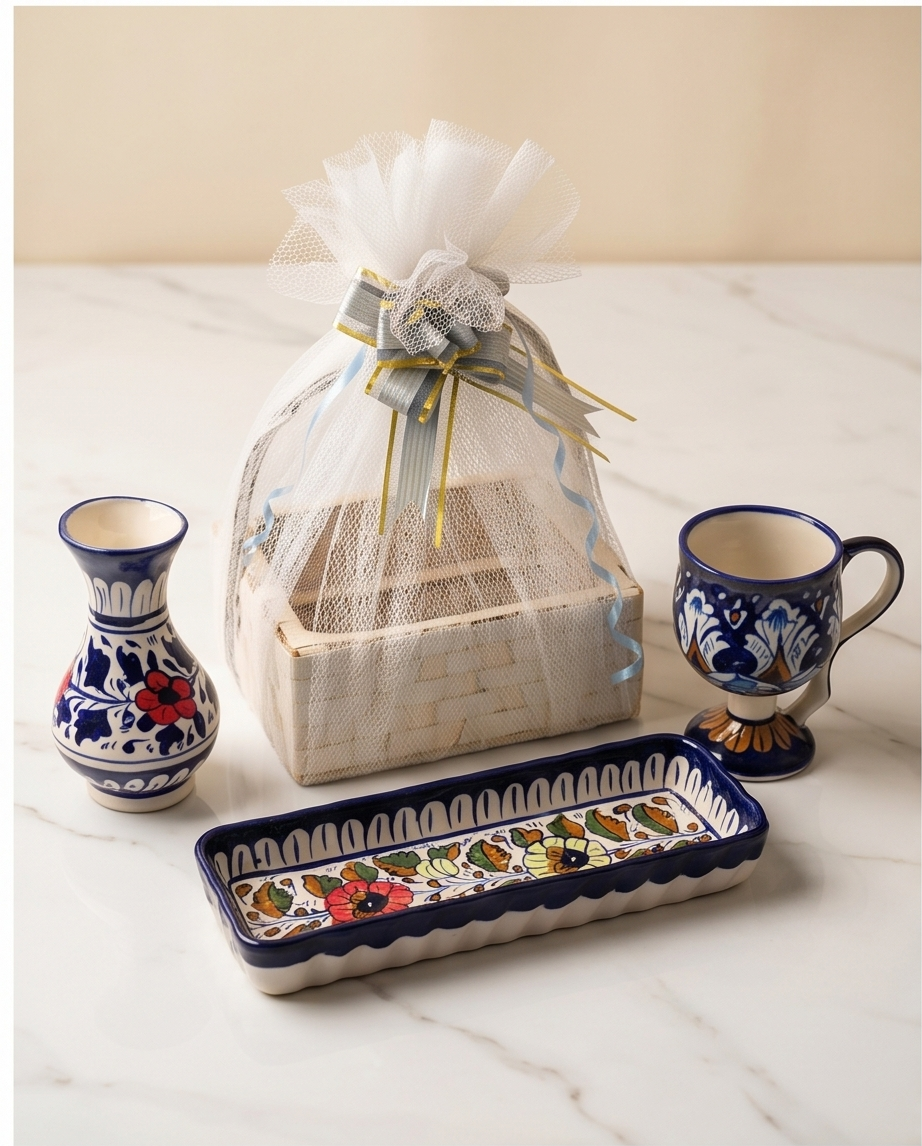Ceramic Customized Handmade Ice Cup with Elegant Serving Dish & Beautiful Vase GiftBox🎁