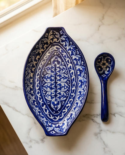 Ceramic Handmade Rice Platter Dish | Size 16 inch