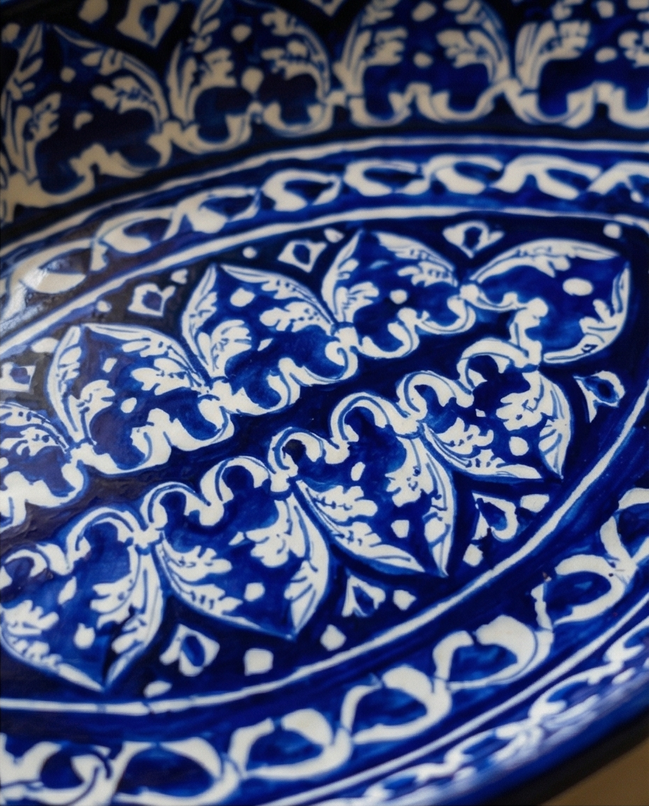Ceramic Handmade Rice Platter Dish | Size 16 inch