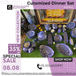 Ceramic Handmade Customized Dinner Set | 10 Men Set | Sareena Design | 65 Pcs
