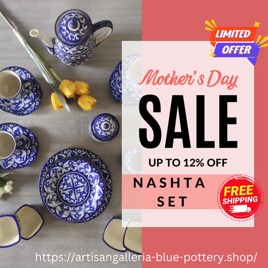 Ceramic Handmade Pottery Breakfast set / Nashta Set, Ceramic Tea set, Side plates, Unique gift for coffee lover, purchase as a set