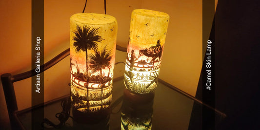 Camel Skin Lamp Handmade | Size 12 inch