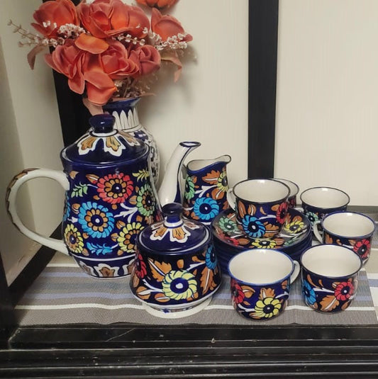 Ceramic Handmade Tea Set Complete | Quantity 15 pcs | J Design