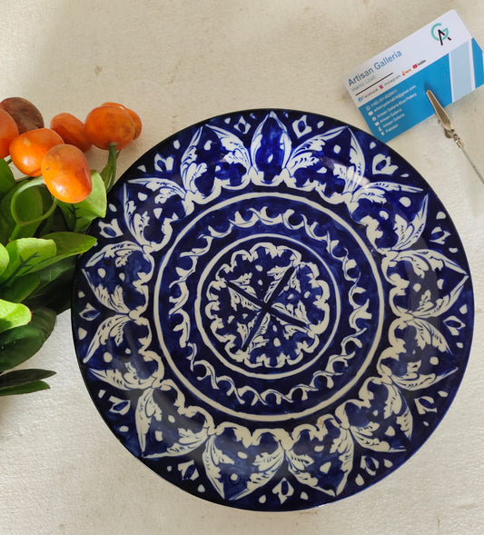 Ceramic Handmade Dinner Plate | Rice Plate | Size 10 inch | Ghauri Design