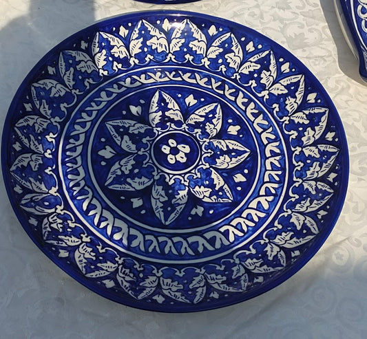 Ceramic Handmade Rice Thaal Platter | Serving Dishes | Size 13 inches