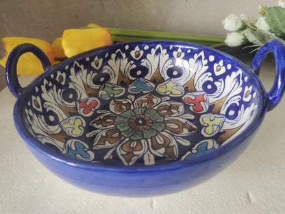Serving Dishes Handle Karahi TRD Multi Design | Size 9 inch