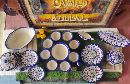 Handmade MULTI - 34 Pcs Dinner Set - Ceramic Porcelain Pakistan | Dinner Set for 8 Men Set | Dinnerware set | Dinner Service | Dinner Table | Dinnerware