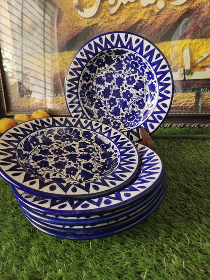 Ceramic Handmade Deep Plates | Size 09 inch | Design Serina