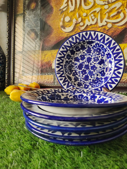 Ceramic Handmade Deep Plates | Size 09 inch | Design Serina