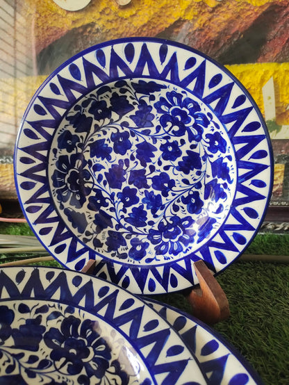 Ceramic Handmade Deep Plates | Size 09 inch | Design Serina