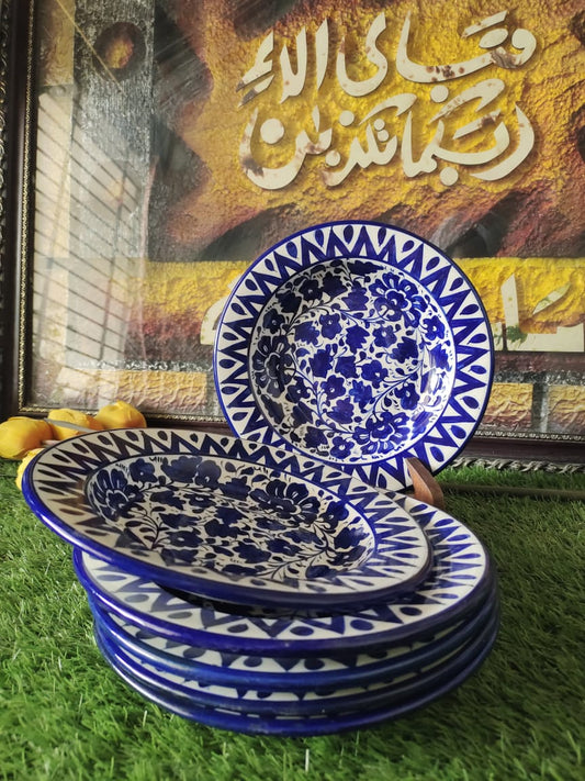 Ceramic Handmade Deep Plates | Size 09 inch | Design Serina
