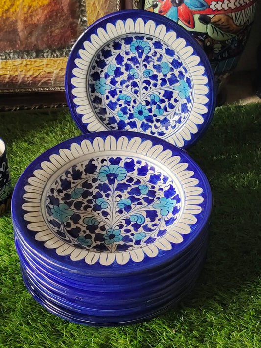 Ceramic Handmade Deep Plates | Size 09 inch | Design Multani