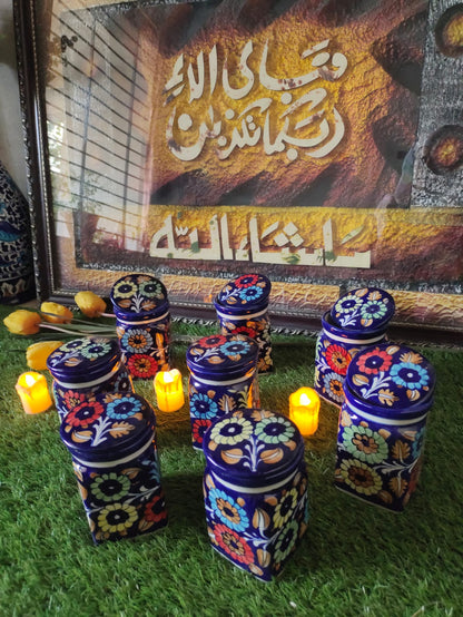 Handmade Cover Jar| Spice Jar | Pickle Jar | Size 6-7 inch approx. | Bundle Deals | J Design