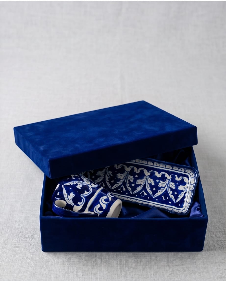 Ceramic Handmade Combo Kabab DIsh & Tea Mug Gift Box🎁